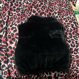 Charlotte Russe Black Faux Fur Vest